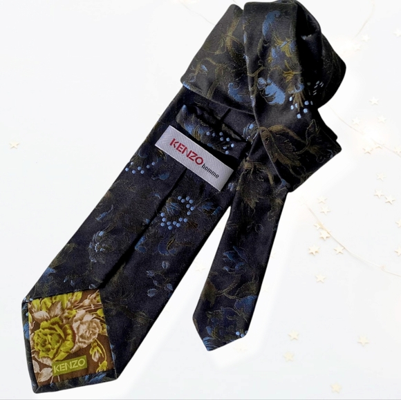 Kenzo Homme Silk Tie in Blue floral - Picture 3 of 4
